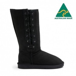 UGG Classic Tall Lace Up Australian Made Black