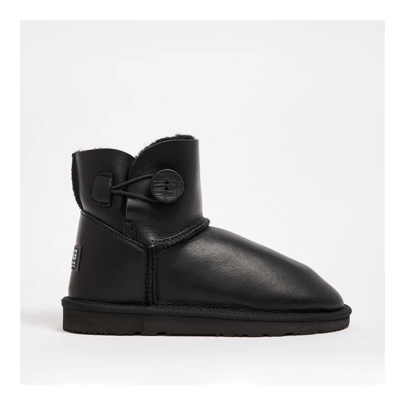 UGG Women's Burleigh Button Mini Nappa Black