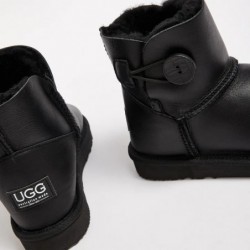 UGG Women's Burleigh Button Mini Nappa Black