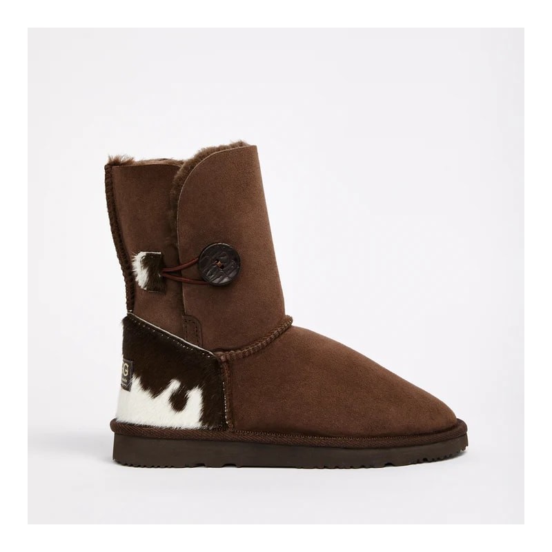 UGG Women's Burleigh Button Mid Calf Chocolate