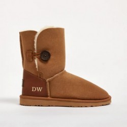 UGG Women's Burleigh Button Mid Monogram Chestnut