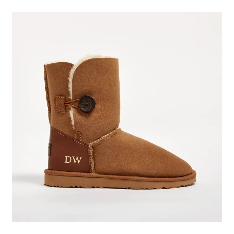 UGG Women's Burleigh Button Mid Monogram Chestnut