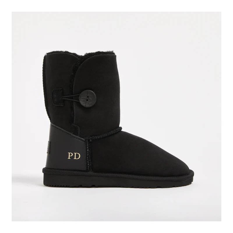 UGG Women's Burleigh Button Mid Monogram Black