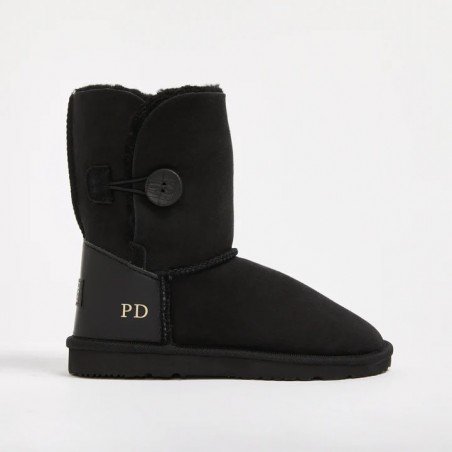 UGG Women's Burleigh Button Mid Monogram Black