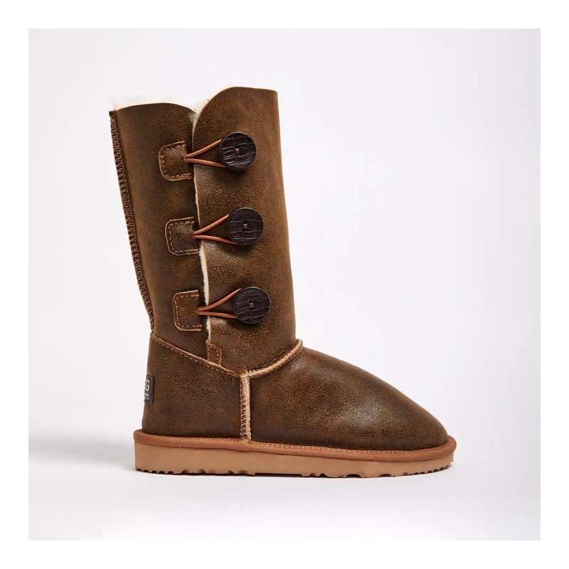 UGG Women's Burleigh Button Triplet Bomber Chestnut