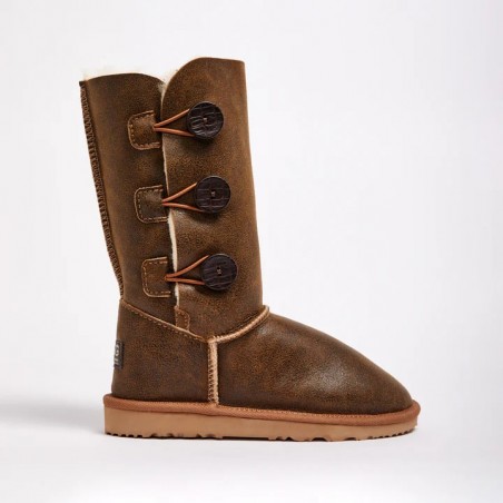 UGG Women's Burleigh Button Triplet Bomber Chestnut