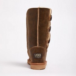 UGG Women's Burleigh Button Triplet Bomber Chestnut