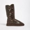 UGG Women's Burleigh Button Triplet Bomber Chocolate