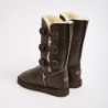 UGG Women's Burleigh Button Triplet Bomber Chocolate