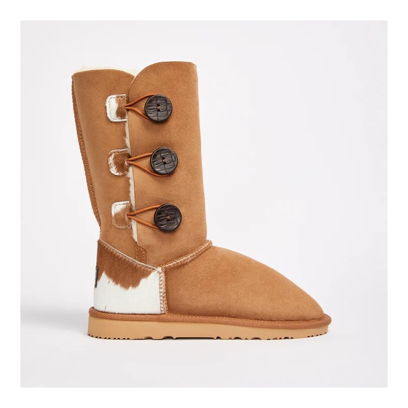 UGG Women's Burleigh Button Triplet Calf Chestnut